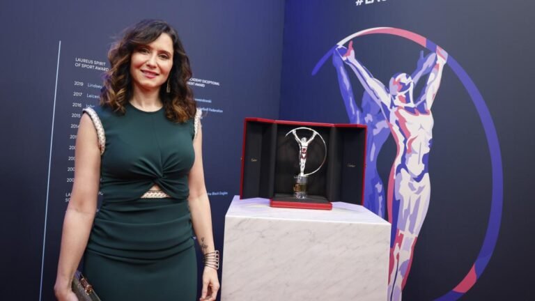 La presidenta Isabel Díaz Ayuso durante los Premios Laureus