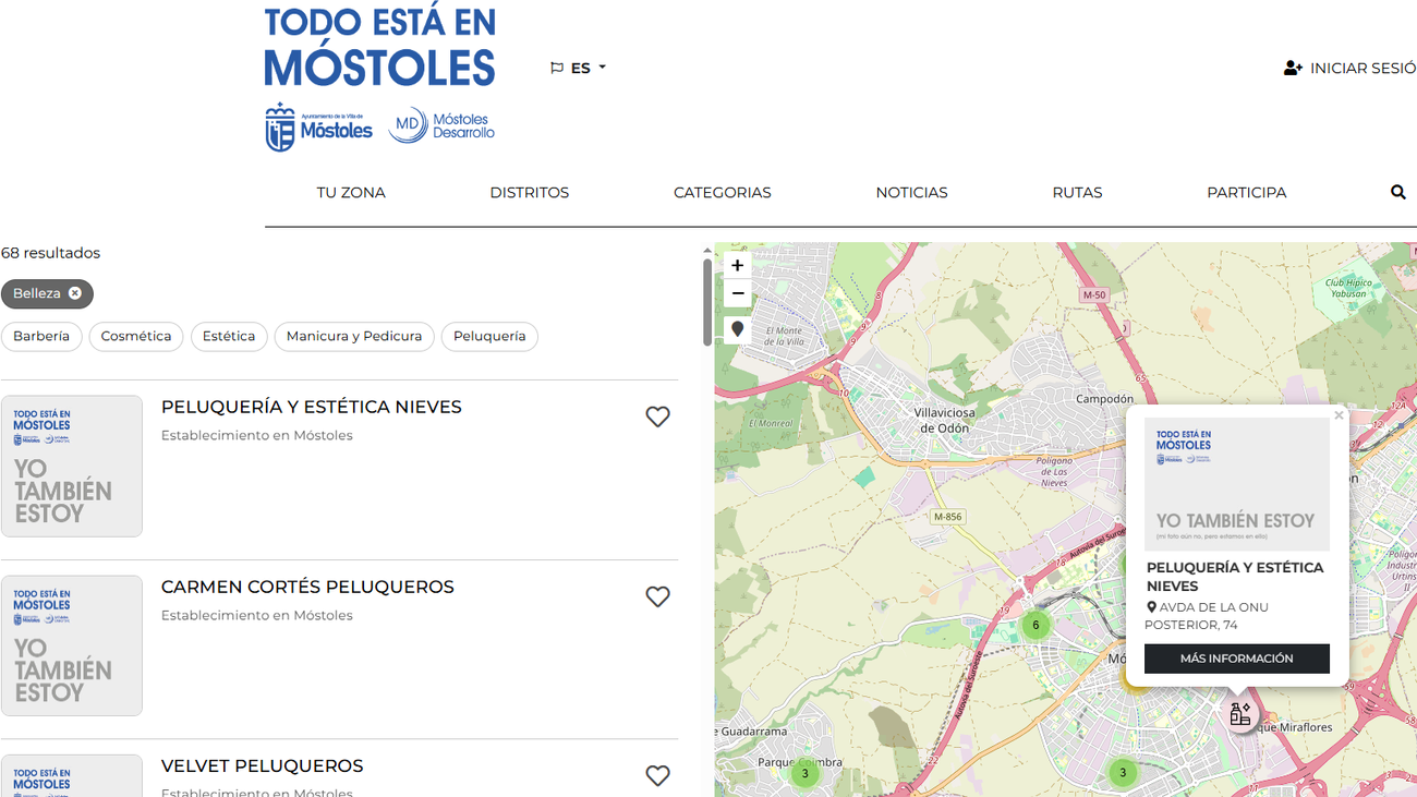 Captura de la plataforma