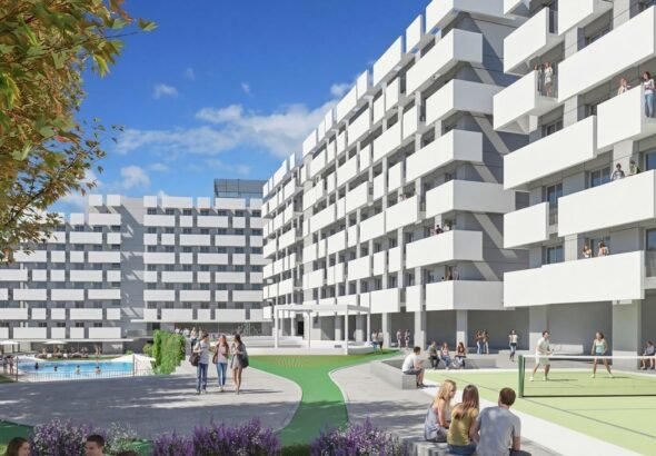 Proyecto de la futura residencia de estudiantes de Móstoles junto a la Universidad Rey Juan Carlos