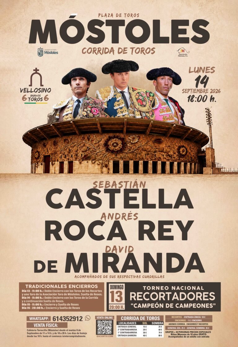 Móstoles vibrará con un cartel estelar de toreros en sus fiestas patronales