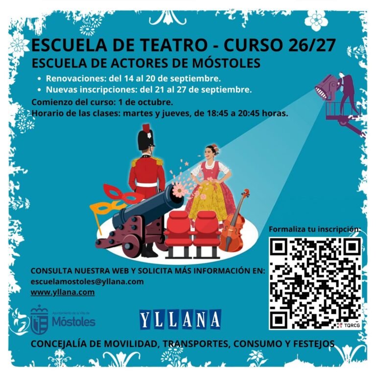 La Escuela de Actores de Móstoles abre inscripciones para el curso 2026/27 y fomenta el patrimonio local