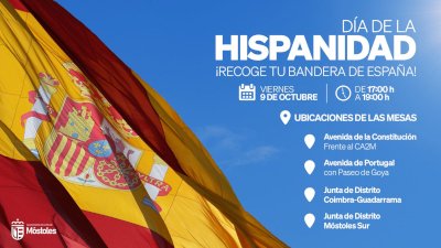 Móstoles se volcará en el Día de la Hispanidad con el reparto de banderas nacionales